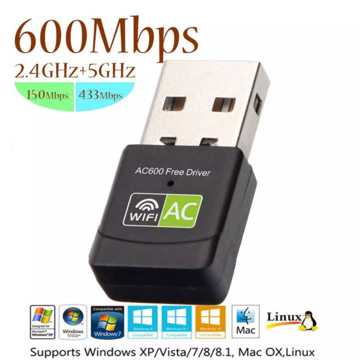 Ac600 free driver 600mbps wireless usb wifi adapter 2 4g 5ghz dual band