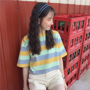 QXshop เสื้อยืดลายทาง🌈สีสวยใส่สบายใส่แล้วดูดีมีสไตล์☄️สินค้าดีราคาประหยัดคุณภาพดีไม่เหมือนใครของดีๆควรมีไว้🎉