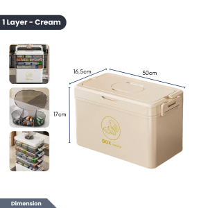 Easyhome.sg Multi-Layer Medicine Box | Portable Pill Case Storage | Large Capacity First Aid Organizer | First Aid Box