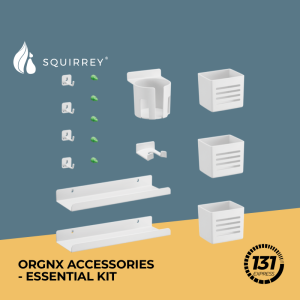 Squirrey Orgnx Accessories Essential Kit & Nest Kit Pegboard Extension Set No-Drill DIY Desk Organizer (Add-On Only)