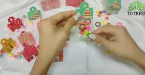 Totrees ป้ายติดหัวถุง กระดาษติดหัวถุง คละลาย ขนาดพับสำเร็จ 1.6x1.2 นิ้ว 1000 ชิ้น คละลาย รหัส AA3