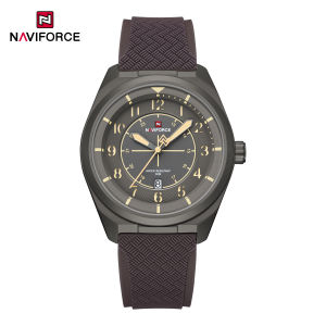 NAVIFORCE Original Mens Quartz Watch Lightweight Slicone Strap Calendar Waterproof 3ATM Round Watchcase Casual Fashion Mens Watch NF9281T