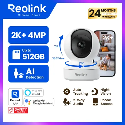 REOLINK E1 4MP 2K กล้องวงจรปิดในบ้าน Wi-Fi 6 | หมุน 360° | ตรวจจับคน/สัตว์เลี้ยง/เสียงเด็กร้อง | กล้องดูลูกน้อย Baby Monitor | คุยโต้ตอบได้ | บันทึกในตัว