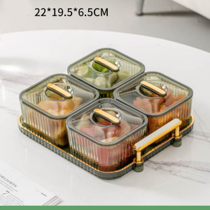 Mainland Mangkok Side Dish Wadah Saji Set Tatakan Snack Kue Kering Kotak Nampan Set Plastik Nampan Saji Makanan Minuman Buah Multifungsi Baki Tray Aesthetic HSB658