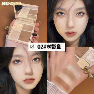 Four-color high-gloss one-piece plate matte shadow nose shadow silhouette face brightening high-gloss multi-functional integrated plate women