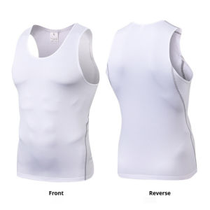 Mens Solid Color Compression Vest Slimming Body Shaper Vest Sleeveless Abdomen Slim Vest Quick-drying Sports Vest Breathable and Comfortable