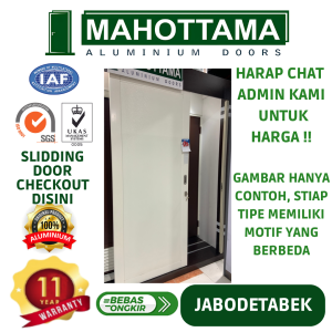 MAHOTTAMA - Pintu Kamar Mandi / Tidur Rumah Utama Aluminium 80 x 200cm Rumah 1 Set Kusen Kunci Handle Engsel Bisa Custom Ukuran Geser / Sliding Door - MAS30
