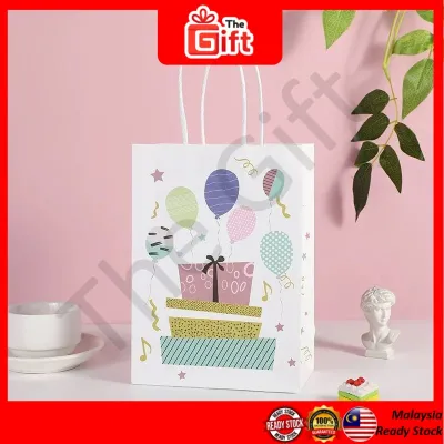 The GIft Happy Birthday Bag Thank You Paper Bag with handle Gift food Packaging Party Birthday goodies Door Gift
