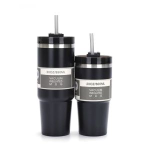 [Upgraded Quality ✅] thermos cup Ready stock 20oz/30oz with straw water/coffee cup 304 stainless steel