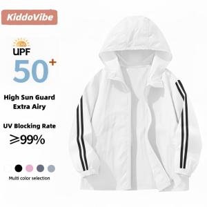 New Childrens Long-Sleeved Sun Protection Clothing with Cool Sensation and Breathability Suitable for Outdoor Sports