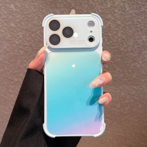 Gradient Colorful Four-Corners Anti-Drop Phone Case For iPhone 17 16 15 14 Pro Max Full Lens Protection Shockproof Bumper Cover