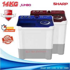 SHARP Mesin Cuci 2 Tabung 14 KG EST 1490 Jumbo Cuci Kering DolphinWave