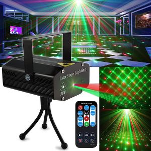【Best Price】Sound Remote Mode Mini LED Party Light Disco DJ Holiday Decoration Laser Lights RGB Remote Control for Bar Birthday Wedding Holiday Event Live Show Xmas Decorations Lights