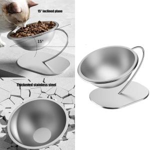 15 Degree Angled Stainless Steel Pet Feeders Dish NonTip Design Bowl For Pet Healthy Feeding Accessories