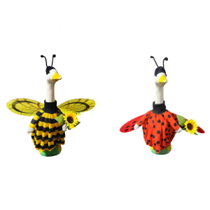 Porch Geese Outfit Spring Garden Geese Costume Ladybird Like Geese Clothes with Wing For Garden Yard Patios Decoration