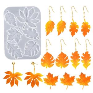 Silicone Pendant Mold Earrings Moulds Maple Leaf Shape Silicone Pendant Moulds Handmade Making Accessories