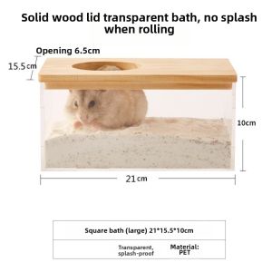 CHUAN Clear Hamster Sand Bath Container Anti-spill Transparent Bathtub Bathroom Toilet Large Detachable Small Pet Bath Container Small Pet Supplies
