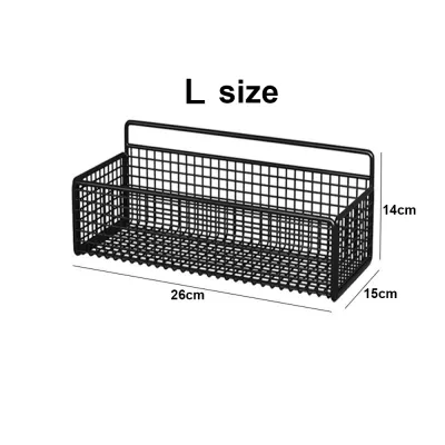 Multifunction Kitchen Wall Mounted Rack Organizer Storage Basket Hanging Shelf Bathroom Stainless Organizer