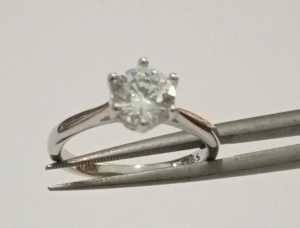 Cincin Wanita Perak 925 lapis Emas Putih Moissanite 1CT Sertifikat GRA Asli Anti Karat Tahan Lama-BEA02