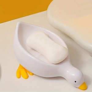 Soap Tray Self-draining Soap Rack Cute Duck-shaped Creative Rack for Shower Bathroom Kitchen Tub Sink Tray Bracket Bathroom