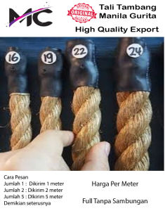 Tali Tambang Besar 22mm 24mmTampar Manila Dadung Goni Rami Kapal Kuat Murah Serat Coklat Untuk Dekorasi Aksesoris Pengikat Barang Mobil Motor