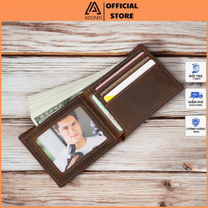 ví nam mini ad10 bóp nam da bò ví da nam dáng ngang thiết kế nhỏ gọn nhiều ngăn đựng tiền đựng thẻ bảo hành 06 tháng - Adonis