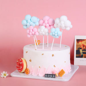 Nicedays🍒5Pcs Topper Kue Bentuk Bola Warna Emas / Silver Untuk Dekorasi murah stok