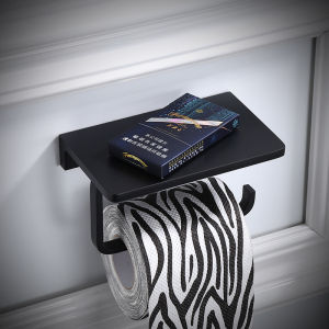 Toilet Paper Holder ที่แขวนทิชชู่ ติดผนัง อลูมิเนียมแบบหนา สีดำ Nordic style TI-10E