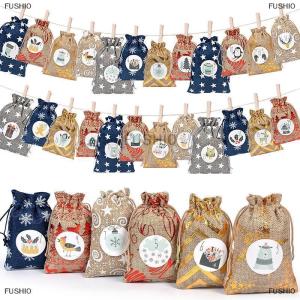 [COD] FUSHI0 24 Pack Christmas Advent Calendar Bags 24 Days Hanging Advent Calendars Candy Gift Bags For Adults And Kids