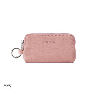 Korean Simple Dual Use Wrist Bag For Women PU Leather Zipper Closure Plain Pattern