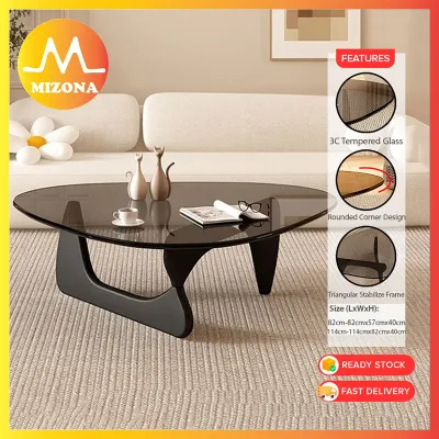 MIZONA Tempered Glass Coffee Table Creative for Living Room Home Office Modern Simple Light Luxury Coffee Table Meja Kopi Kaca