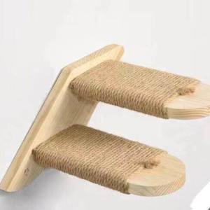 Teekland Cat Climbing Shelf Wall Mounted Four Step Cat Stairway with Jute Scratching for Kitten Perch Platform Walls Furniture