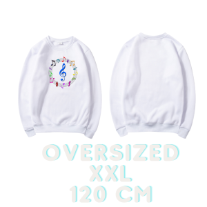 Sweater Wanita Big size Motif Melody Nada Bahan Fleece / Sweater Wanita Ukuran Jumbo / Sweater Korea Wanita Ukuran Besar / Sweater Wanita Ukuran XXL