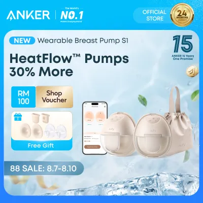 【Free Gift】eufy by Anker Security Wearable S1 Electric Hands-Free Breast Pump Hospital-Grade Suction Leak-Proof and Ultra-Quiet Upgraded——T8D02
