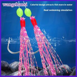 wangzhansi 1 cái 6 móc nước mặn giàn 6 Chuỗi móc flasher cá thu lông câu cá Mồi Câu Cá Biển mồi cá thu