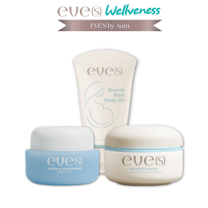 EVES เซต3ชิ้น (ครีมเจลฟ้า/อีฟส์ออยล์/บูสเตอร์ฟ้า) สกินแคร์ บำรุงผิวหน้าและผิวกาย สำหรับคนท้อง