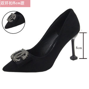 Free Shipping WomenS 2026 Autumn Fashion Formal Work Shoes Black High Heels Durable Autumn Shoes