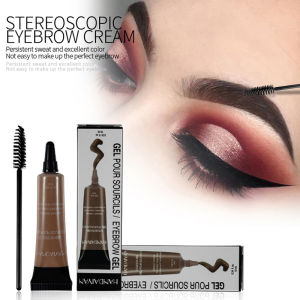 DORISNA Eyebrow Liquid Tattoo Cream Gel Waterproof Brow Tint Pomade Henna Eye Brow Makeup Brush Chocolate Brunette Color Eyebrow Pencil
