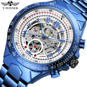 T-Winner dòng cổ điển Vàng Phong Trào Bên Trong Bạc dành cho Nam bằng thép không gỉ Skeleton Xem Thương Hiệu Hàng Đầu thời trang sang trọng đồng hồ tự động. Quà Tặng