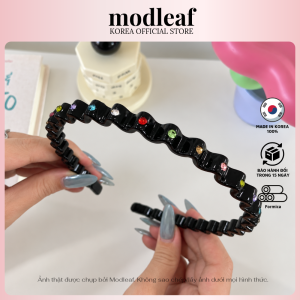 Băng đô bản gợn sóng đính hạt đá nhiều màu phong cách nổi bật Hàn Quốc Modleaf Cosmo Gems Headband