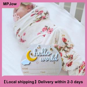 【Local shipping】 Wooden Hello World Newborn Sign Cute Birth Announcement Board Baby Announcement