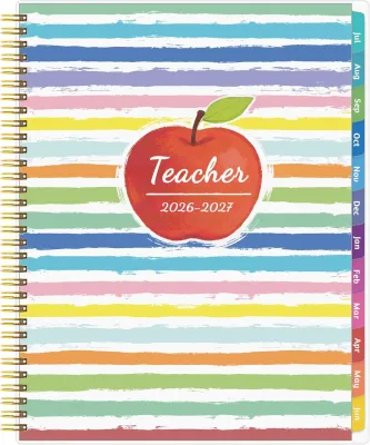 GoiUnlt Teacher Planner 2026-2027 JUL. 2026 – JUNE. 2027 Lesson Planner 2026-2027 Academic Year with Tabs Thick Paper 2-Sided Pocket 8.6″ x 11″ Daily Weekly and Monthly Calendar with 8 Periods