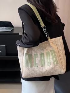 COD  Túi Dệt Rơm Dung Tích Lớn Cho Nữ 2024 Túi Dệt Cảm Giác Cao Cấp Mùa Hè Túi Tote Túi Đeo Vai Thời Trang Đi Làm  Sem