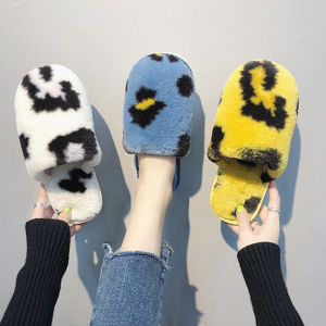 CHẤT LƯỢNG Dép lông đi trong nhà bít mũi họa tiết đốm cute S102 Cỏ Boutique dẻo mềm êm chân đàn hồi lâu mòn mang trong nhà giữ ấm bàn chân