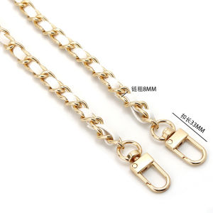 Dây Đeo Túi Lõi Da Đan Xích Móc Ổ Khoá Da ĐEN 8mm RQN2235 - requane