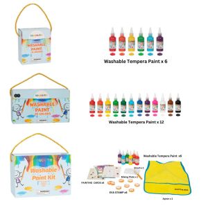 EducratePH Non toxic TEMPERA washable paint for kids toddler finger paint red blue yellow 60ml