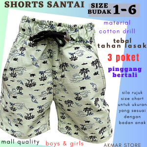SELUAR PENDEK BUDAK SIZE 1-6  KIDS SHORTPANTS SELUAR BUDAK LELAKI SELUAR BUDAK PEREMPUAN KIDS PANTS