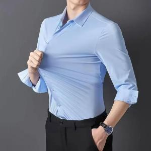Premium Mens Ultra-Stretch Shirt - High-Quality Silky Business Formal Long-Sleeve Shirt for Social and Casual Wear