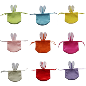 Lovely Rabbit Ears Designing Holiday Candy Bag for Parties and School From Soft Fabric and Durability Gift Wrap