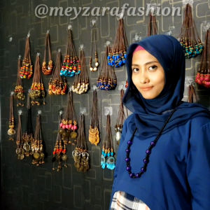 Promo Best Seller Kalung Cantik / Kalung Fashion / Kalung Batik / Aksesoris Batik / Kalung Etnik / Kalung Handmade / Kalung Wanita / Aksesoris Wanita / Kalung Hijab / Kalung Modern KFZ09